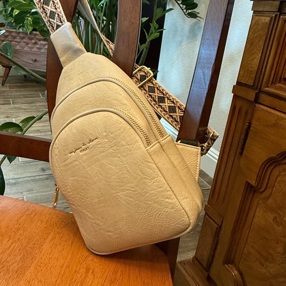 Stylish Cream Crossbody Bag